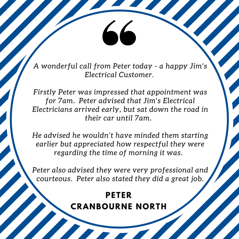 Fantastic customer feedback for our Ferntree Gully Electrical Team!